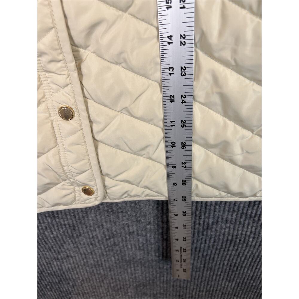 Isaac Mizrahi Live Womens Vest Large Cream Quilted Snap Front Pockets Preppy - Picture 11 of 11